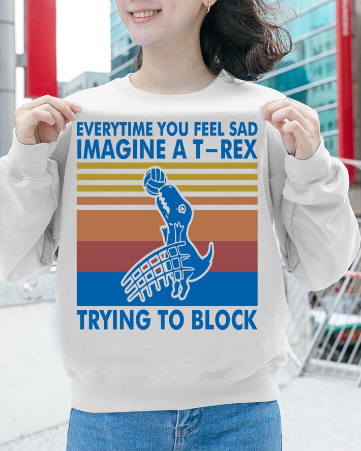 Everytime You Feel Sad Imagine A T Rex Trying To Block Vintage Retro t-shirt sweatshirt