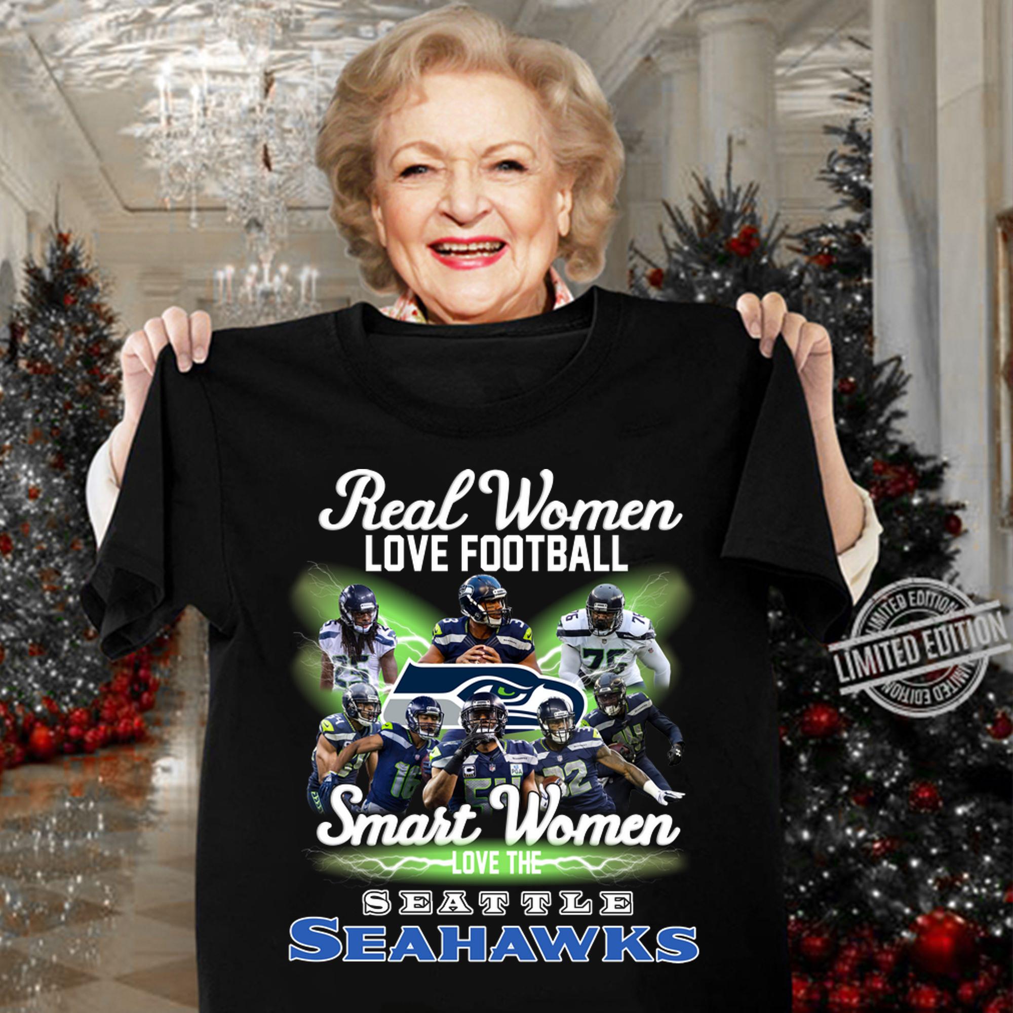 Real Women love football smart Women love the Seattle Seahawks t-shirt woman shirt