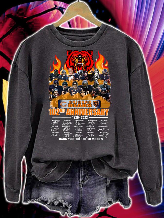Chicago Bears 102nd Signatures Shirt, Chicago Bears 102nd Anniversary 1920 2022 Thank You For The Memories t-shirt sweatshirt