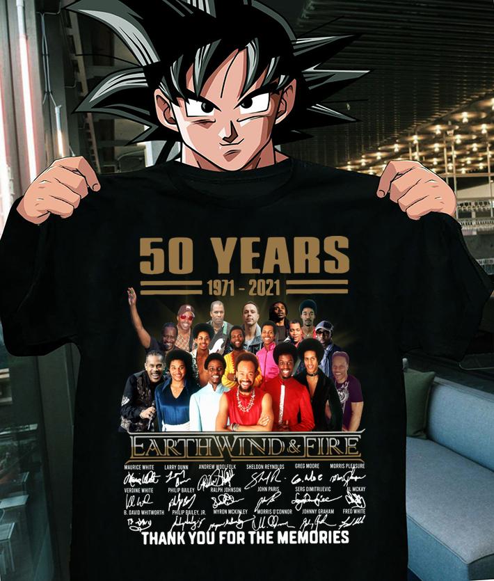 Earth Wind And Fire Band Shirt, 50 Years 1971-2021 Thank You For The Memories t-shirt shirt