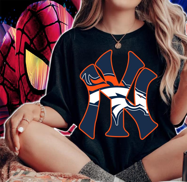 New York Yankees Inside Me Denver Broncos t-shirt woman shirt