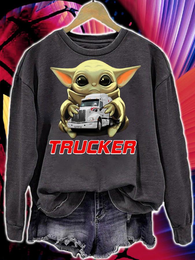 Official Star Wars Baby Yoda Hug Trucker t-shirt sweatshirt