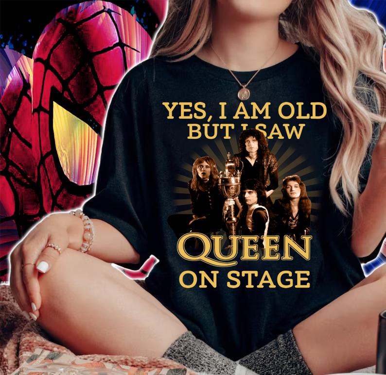 Freddie Mercury Yes I Am Old But I Saw Queen Band On Stage t-shirt woman shirt