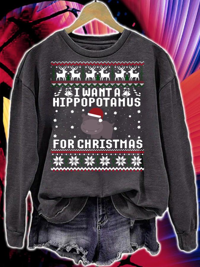 Great I Want A Hippopotamus For Christmas Hippo Ugly Sweater sweater t-shirt sweatshirt
