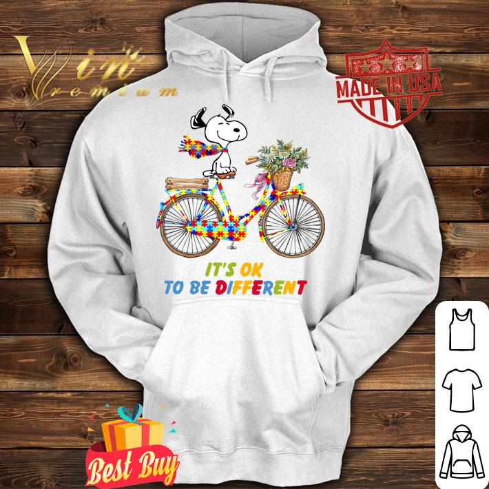 Snoopy Riding Bike It’s Ok To Be Different Autism t-shirt hoodie