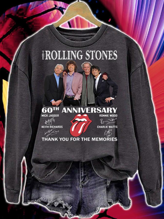 The Rolling Stones 60th Anniversary RIP Charlie Watts Thank You For The Memories Signatures t-shirt sweatshirt