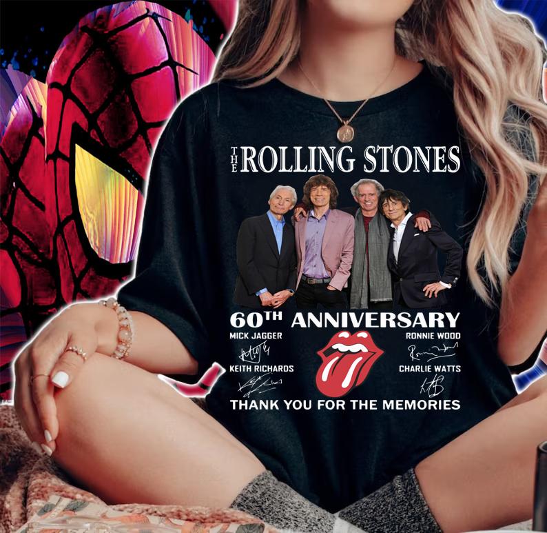 The Rolling Stones 60th Anniversary RIP Charlie Watts Thank You For The Memories Signatures t-shirt woman shirt