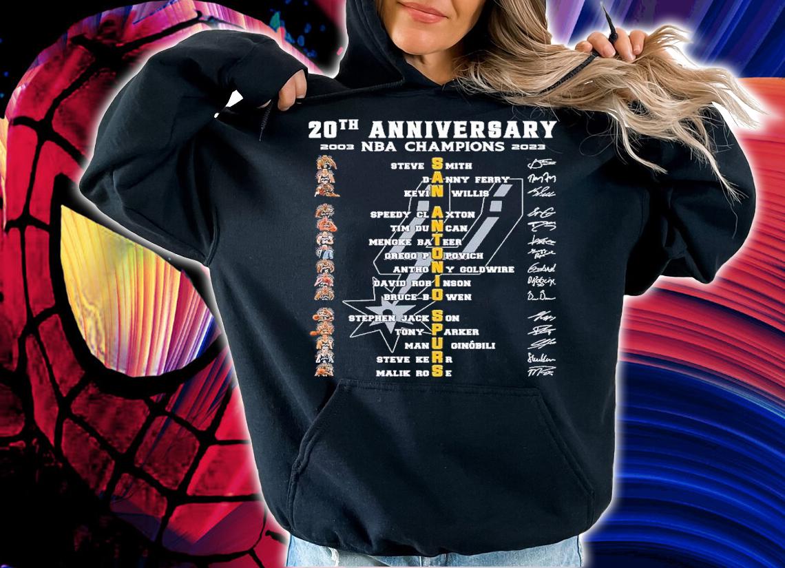 20th anniversary 2003 2023 NBA Champions San Antonio Spurs signatures shirt t-shirt hoodie