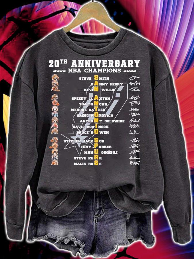 20th anniversary 2003 2023 NBA Champions San Antonio Spurs signatures shirt t-shirt sweatshirt