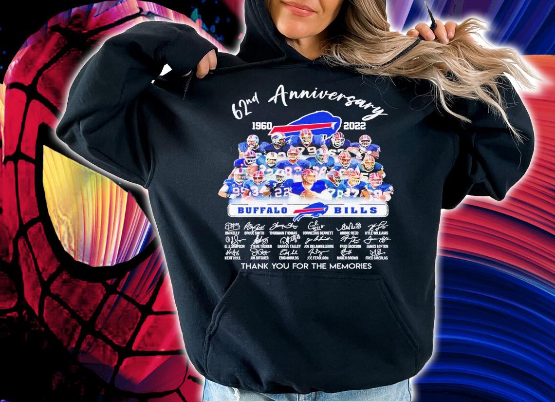 62nd anniversary 1960 2022 Buffalo Bills thank you for the memories shirt t-shirt hoodie
