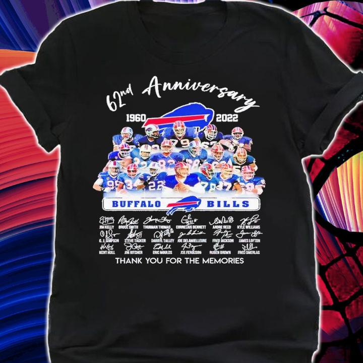62nd anniversary 1960 2022 Buffalo Bills thank you for the memories shirt t-shirt shirt