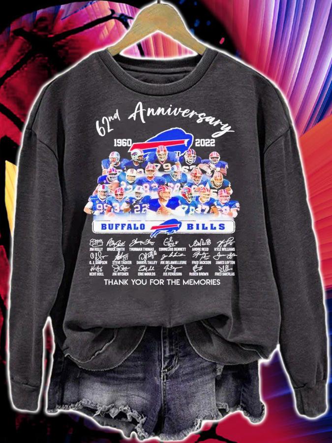 62nd anniversary 1960 2022 Buffalo Bills thank you for the memories shirt t-shirt sweatshirt