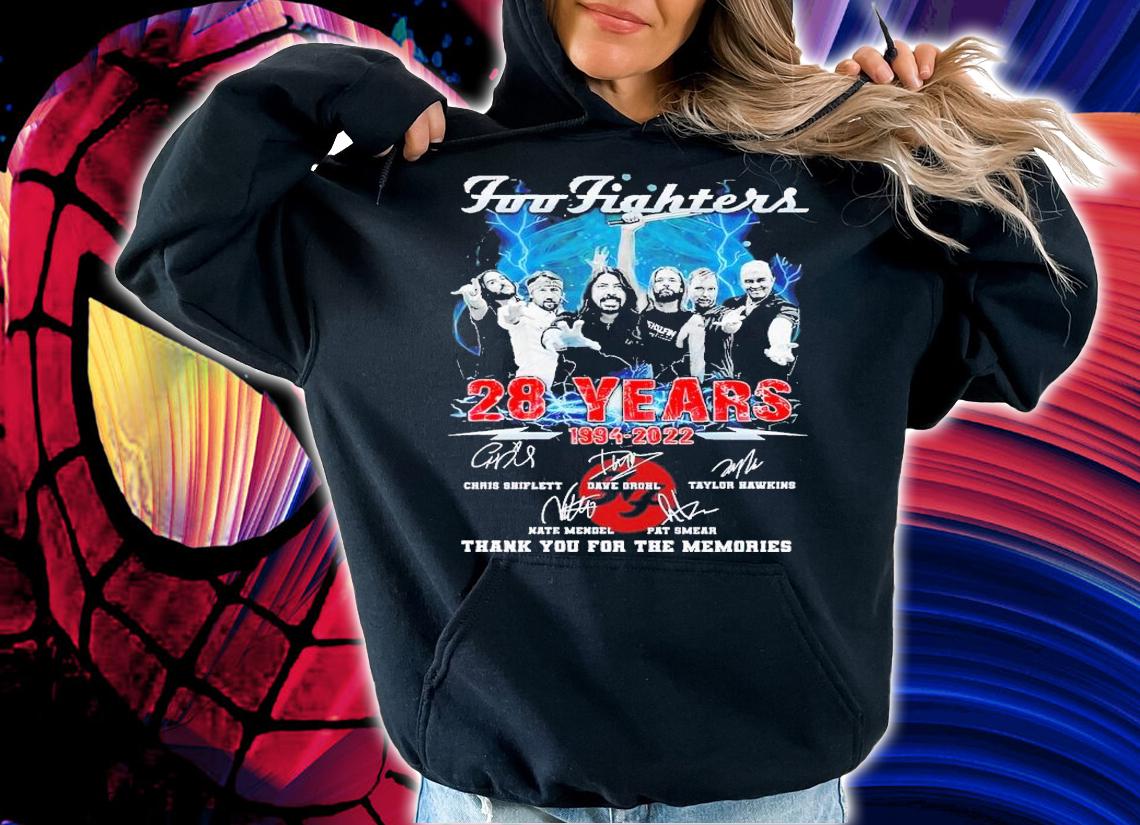 Foo Fighters 28 years 1994 2022 thank you for the memories shirt t-shirt hoodie