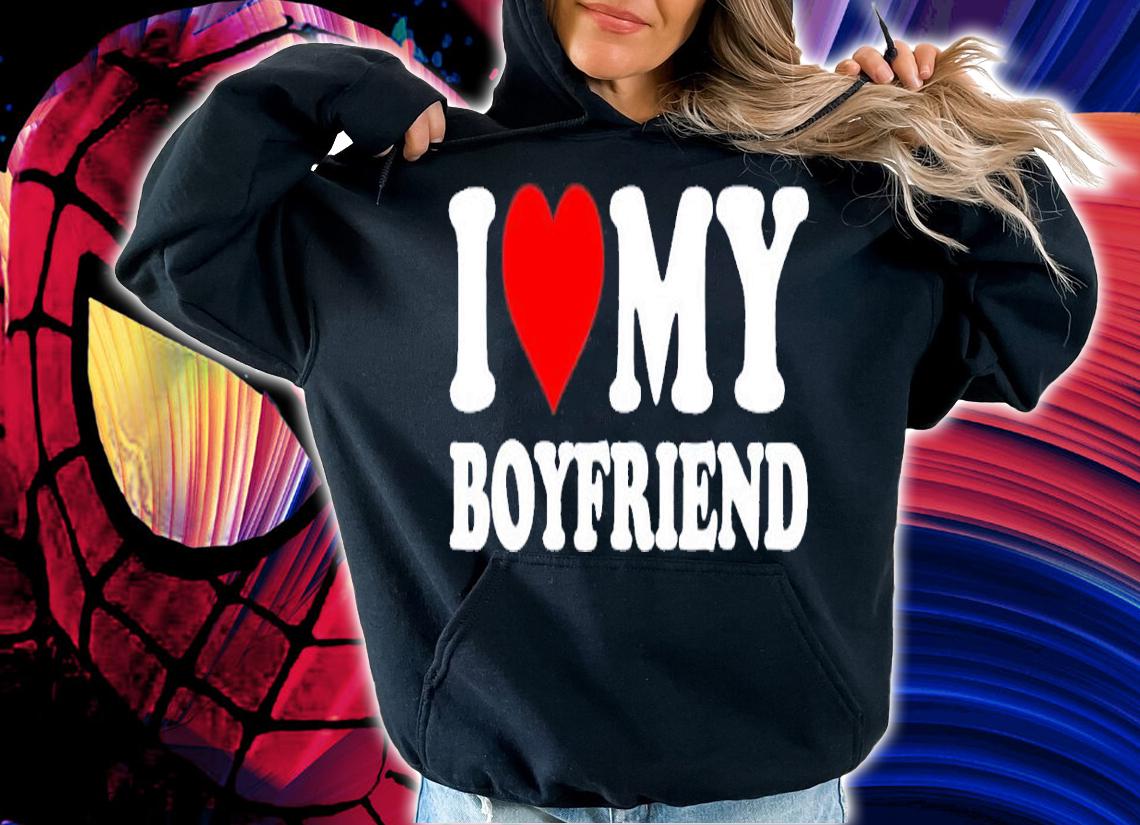 I love my boyfriend funny valentine red heart love shirt t-shirt hoodie