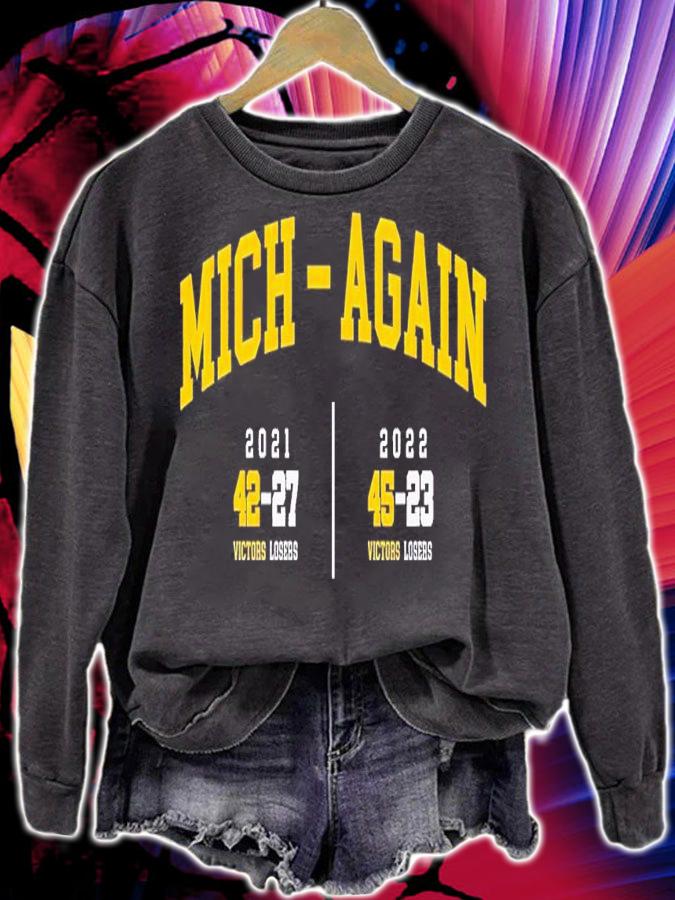Mich again 2021 42-27 Victors losers 2022 45-23 victors losers shirt t-shirt sweatshirt