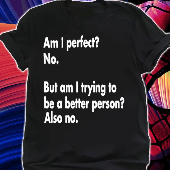 Am I Perfect No But Am I Trying To Be A Better Person Also No Shirt t-shirt
