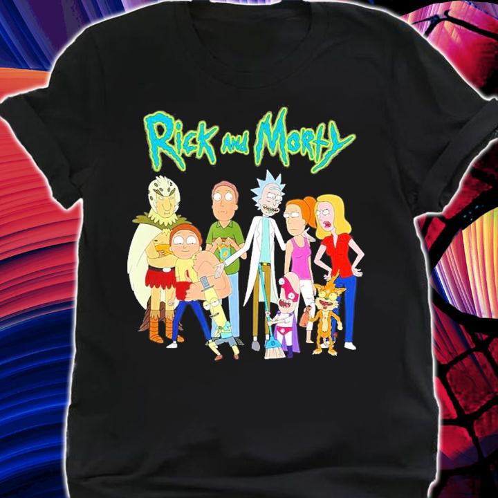Rick And Morty family with friends shirt t-shirt