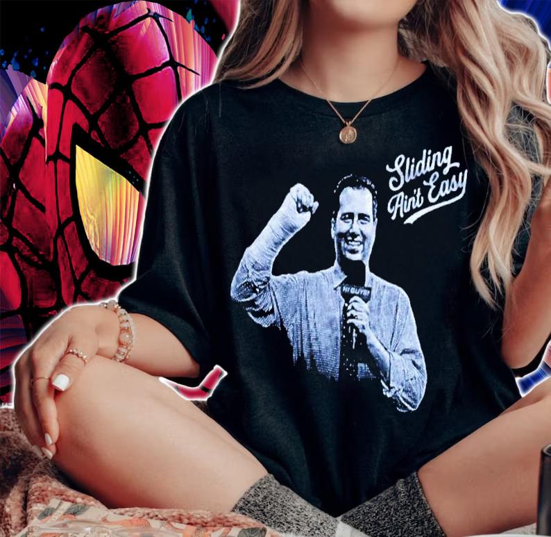 Sliding Aint Easy David Vassegh Los Angeles Baseball shirt t-shirt woman shirt