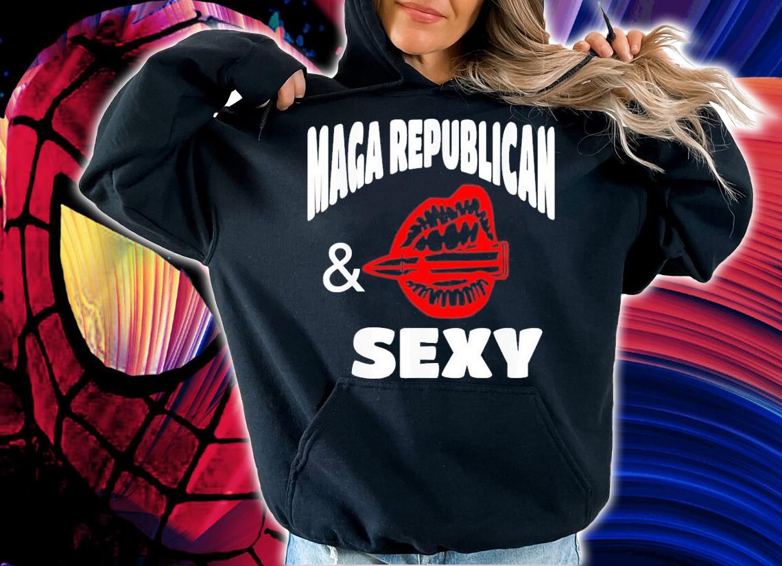 MAGA Republican And Sexy With Red Lips T-Shirt t-shirt