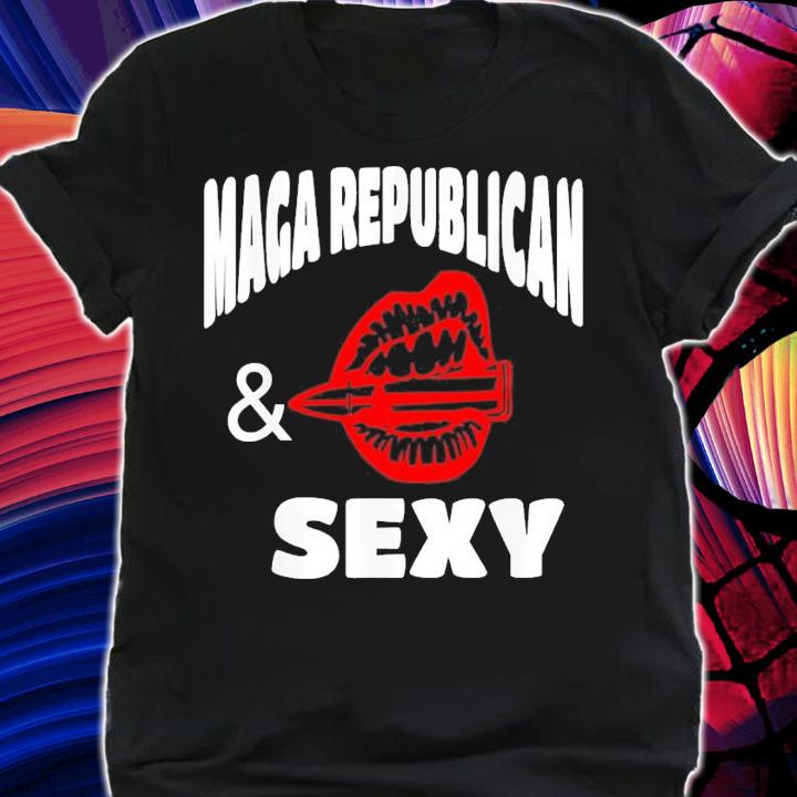 MAGA Republican And Sexy With Red Lips T-Shirt t-shirt