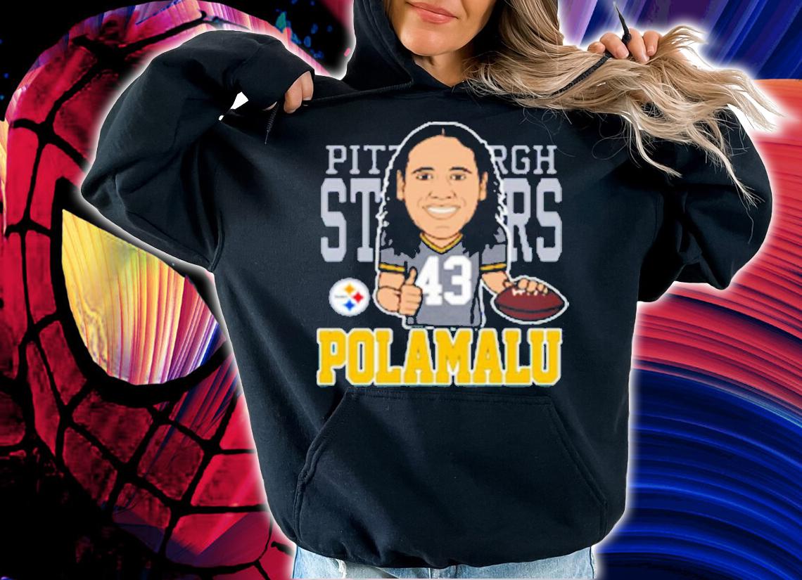 NFL Troy Polamalu Pittsburgh Steelers Mitchell Ness Caricature Shirt t-shirt hoodie