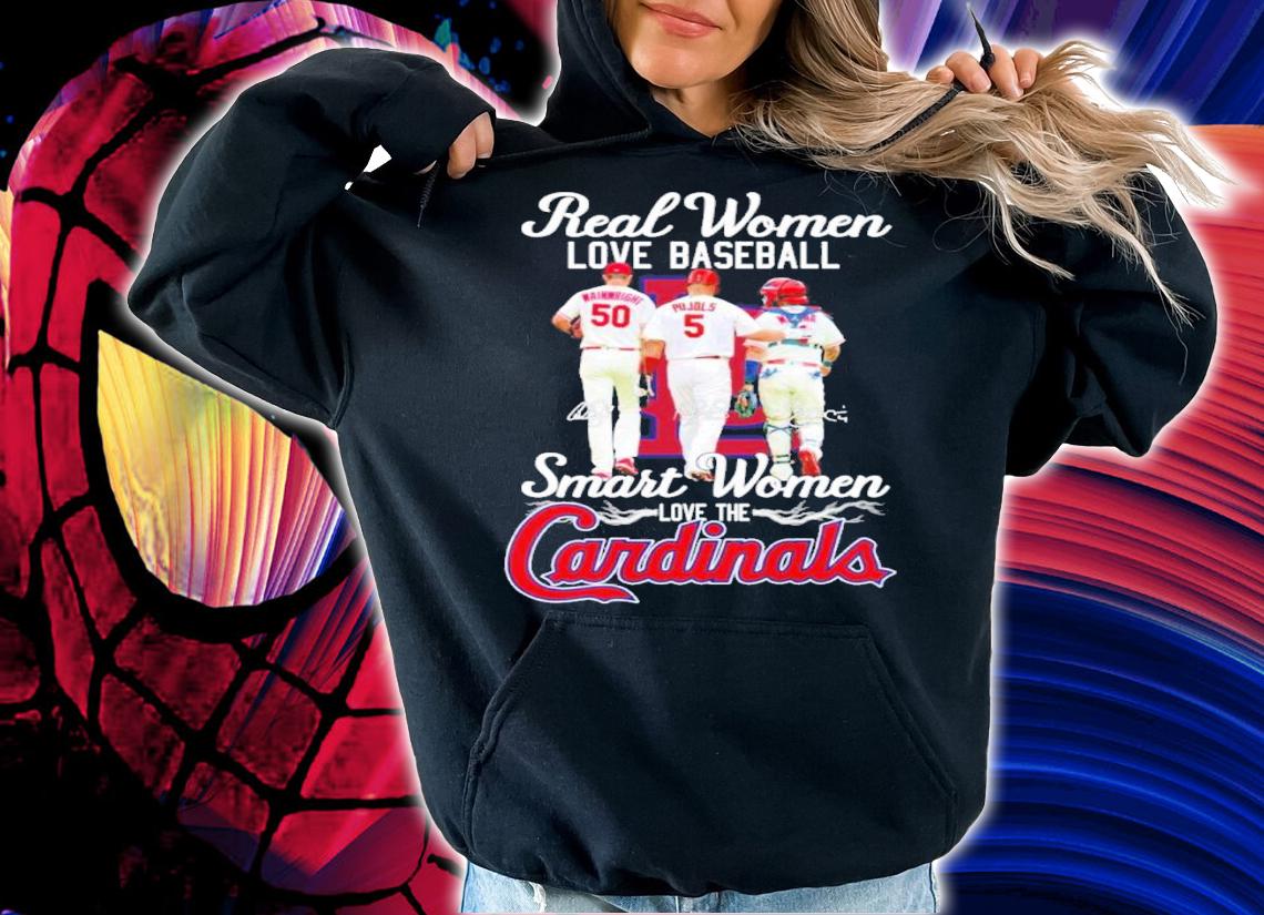Real Women Love Baseball Smart Women Love Cardinals Signatures 2022 Shirt t-shirt