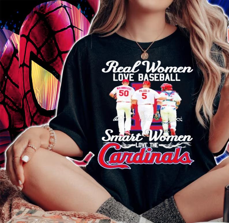Real Women Love Baseball Smart Women Love Cardinals Signatures 2022 Shirt t-shirt
