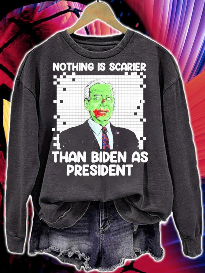 Biden Zombie Nothing Is Scarier Than Biden As President Halloween Shirt t-shirt sweatshirt