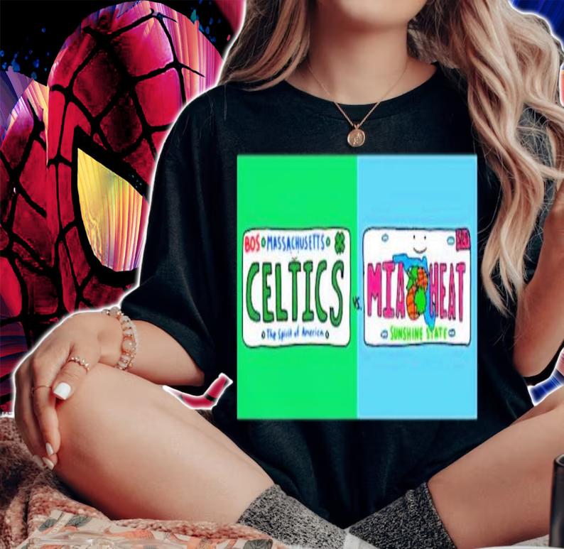 Bos Massachusetts Celtics The Spirit Of America Vs Miami Heat Shirt t-shirt woman shirt