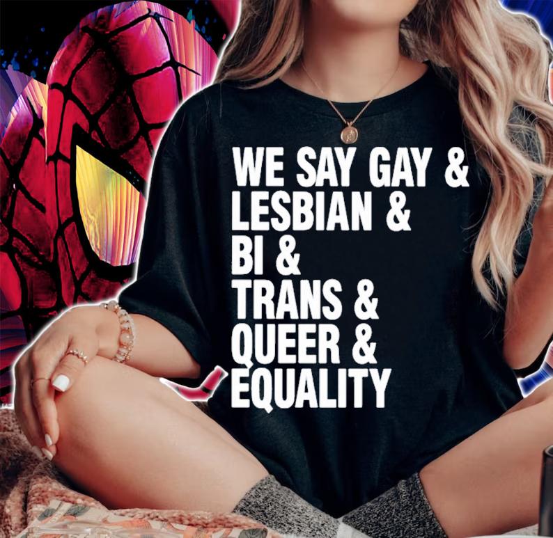 We Say Gay and Lesbian and Bi and Trans and Queer and Equality shirt t-shirt