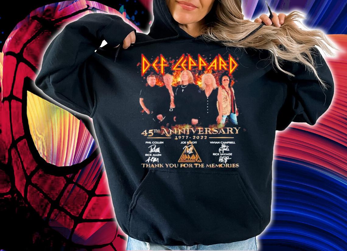 Def Leppard 45th Anniversary 1977-2022 Signatures Thank You For The Memories Shirt t-shirt hoodie