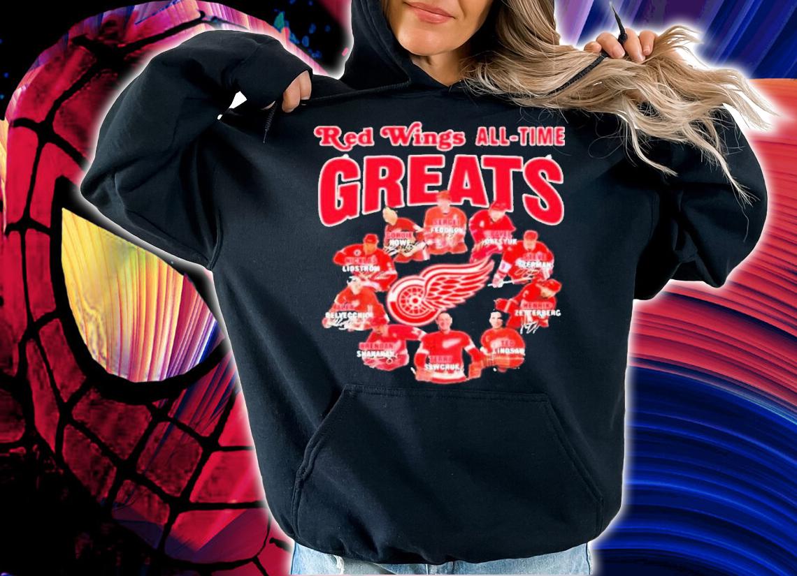 Detroit Red Wings All-Time Greats Team Signatures Shirt t-shirt