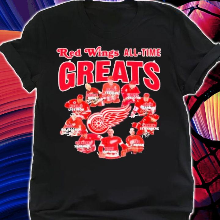 Detroit Red Wings All-Time Greats Team Signatures Shirt t-shirt