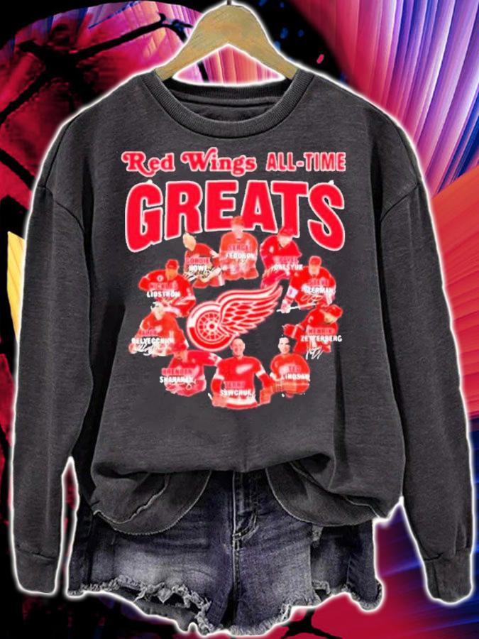 Detroit Red Wings All-Time Greats Team Signatures Shirt t-shirt