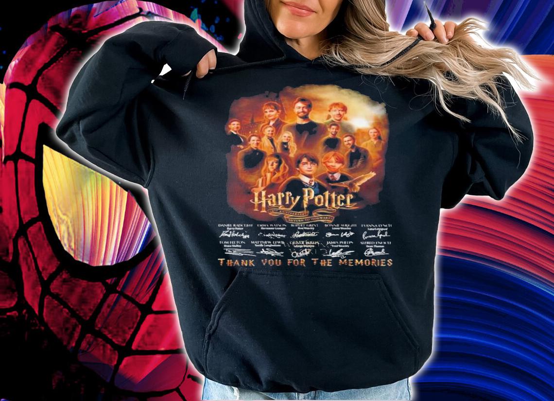 Harry Potter 20th Anniversary Return To Hogwarts Signatures Thank You For The Memories T-Shirt t-shirt