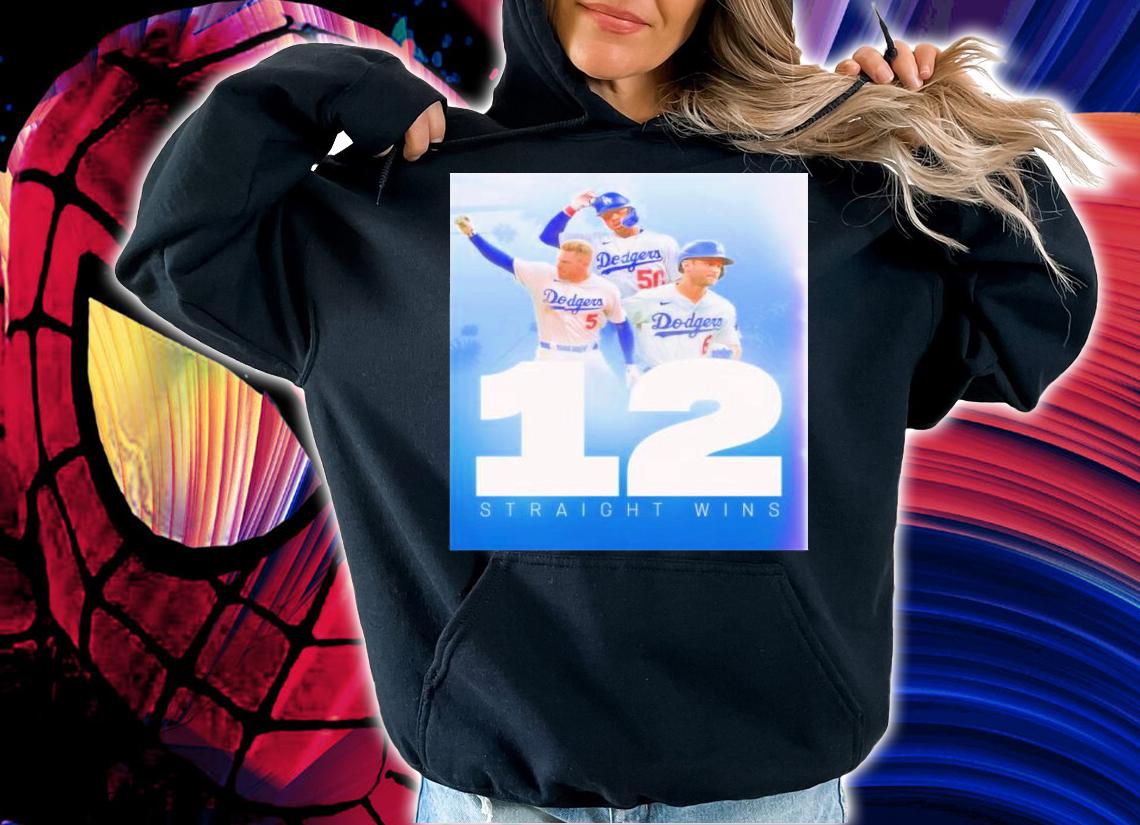 Los Angeles Dodgers 12 Straight Wins Shirt t-shirt hoodie