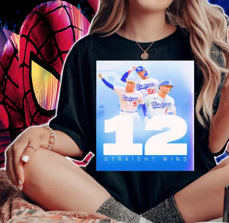Los Angeles Dodgers 12 Straight Wins Shirt t-shirt woman shirt