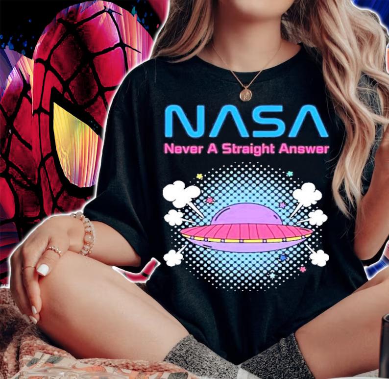 NASA Never A Straight Answer UFO Shirt t-shirt