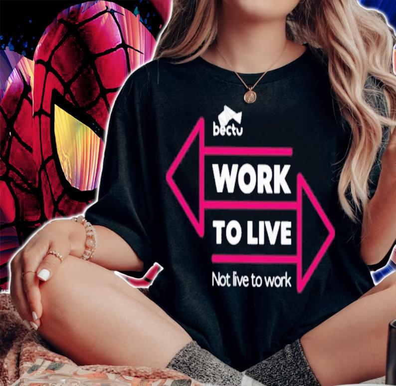 Samuel L Jackson Wearing Work To Live Not Live To Work Shirt t-shirt