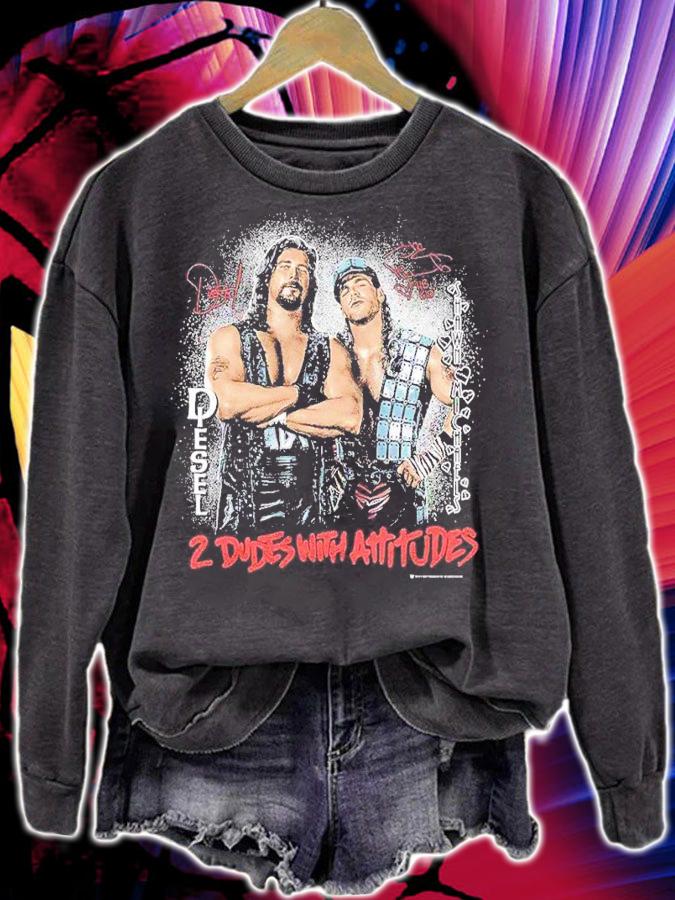 Shawn Michaels and Diesel 2 Dudes With Attitudes Graphic shirt t-shirt