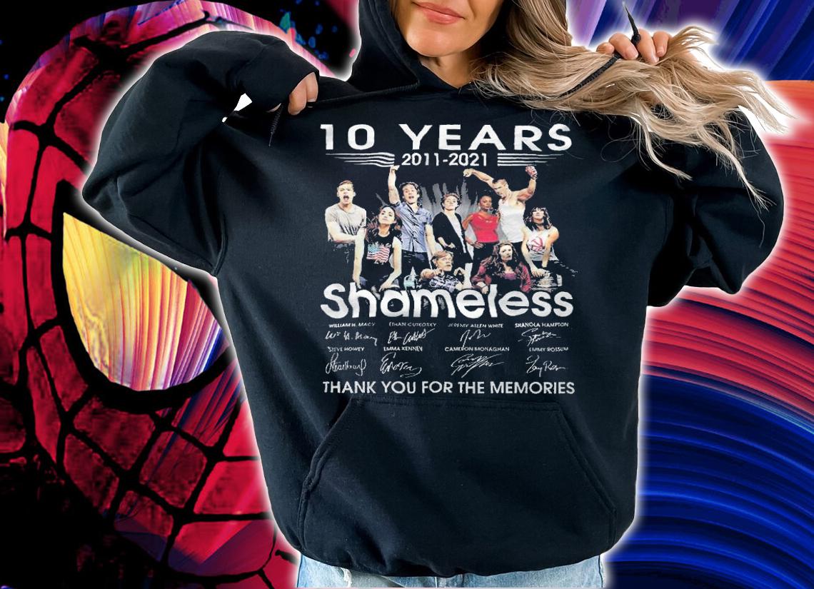 10 years 2011-2021 Shameless signature thank you for the memories shirt t-shirt hoodie
