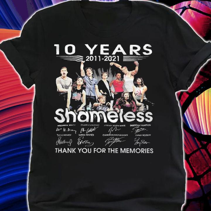 10 years 2011-2021 Shameless signature thank you for the memories shirt t-shirt shirt