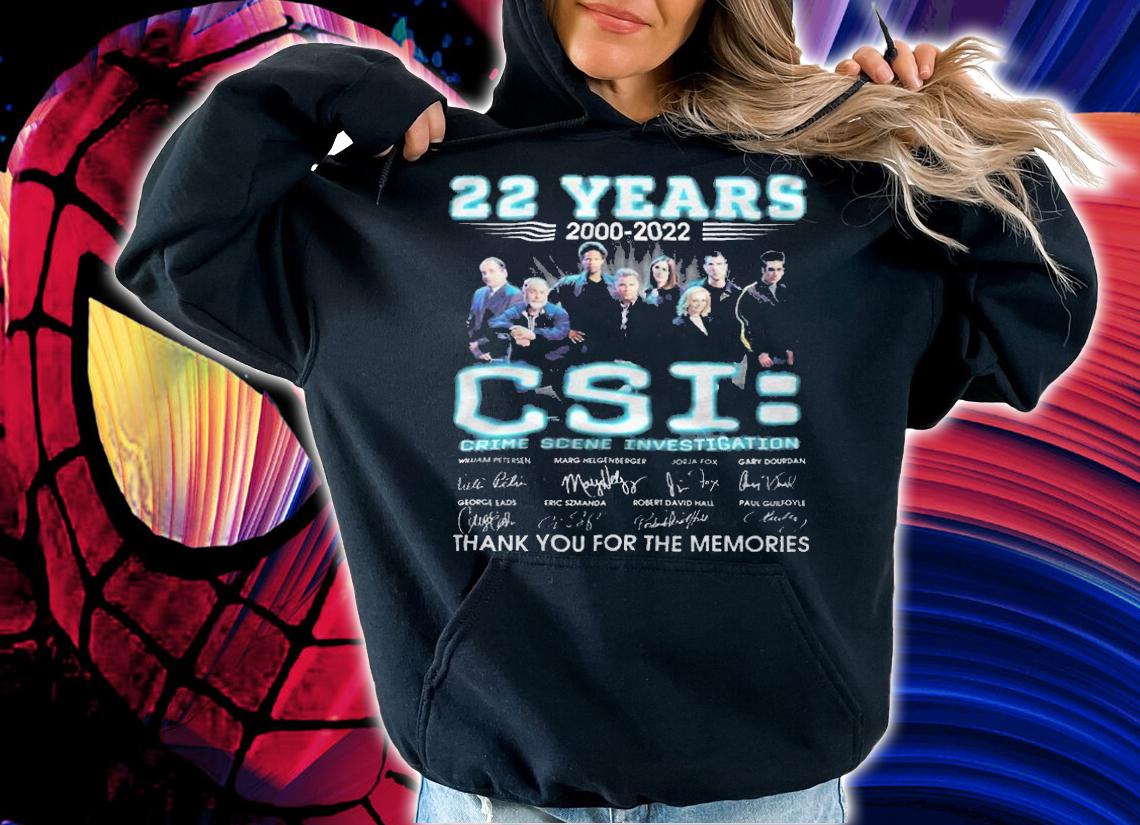 22 years 2000-2022 CSI Crime Scene Investigation signatures shirt t-shirt hoodie