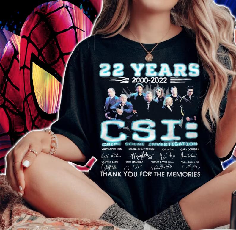 22 years 2000-2022 CSI Crime Scene Investigation signatures shirt t-shirt woman shirt