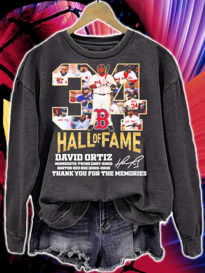 34 Hall Of Fame David Ortiz Signatures Thank You For The Memories Shirt t-shirt