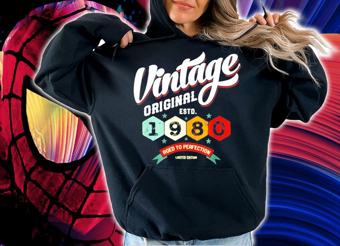 40th Birthday Gift Born in 1980 Vintage Original T-Shirt t-shirt hoodie