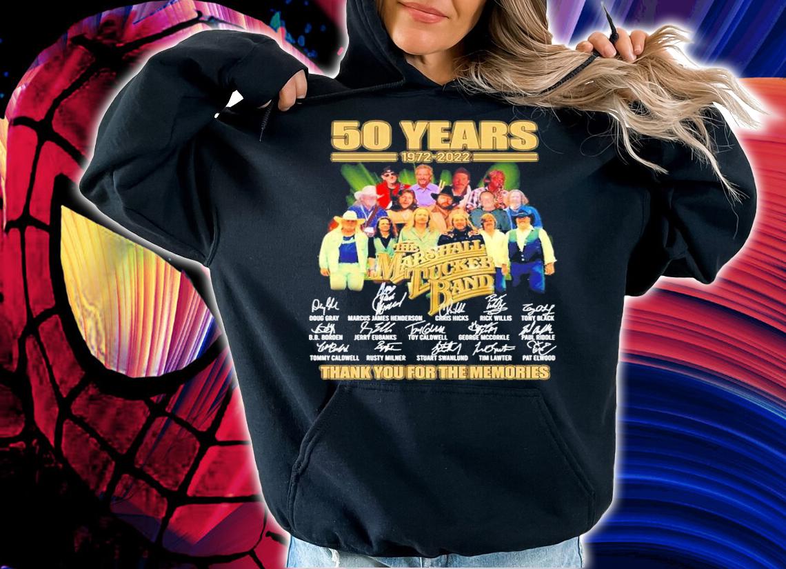 50 Years 1972-2022 The Marshall Tucker Band Signatures Thank You For The Memories Shirt t-shirt hoodie