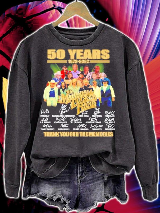 50 Years 1972-2022 The Marshall Tucker Band Signatures Thank You For The Memories Shirt t-shirt sweatshirt