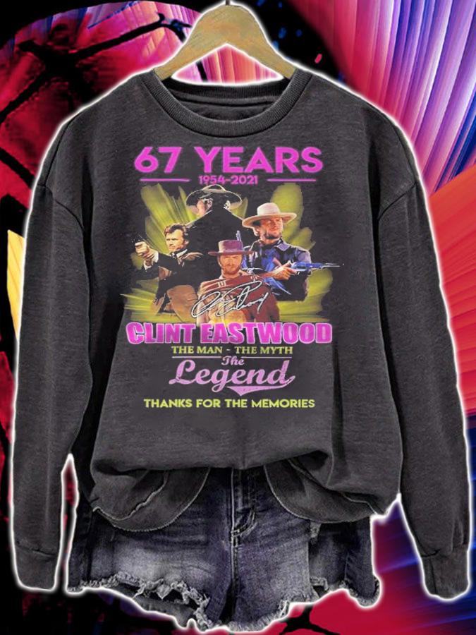 57 years 1954-2021 Clint Eastwood the man the myth the legend signature shirt t-shirt