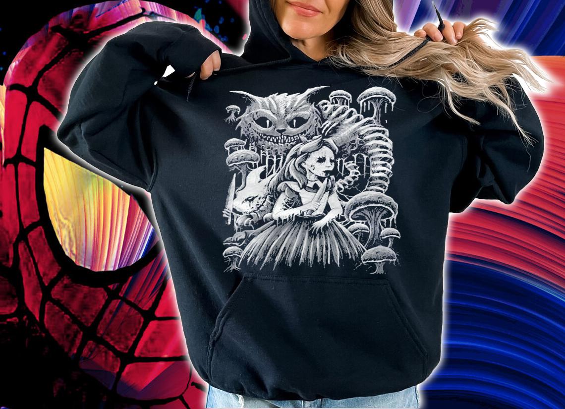 Alice In Wonderland Cheshire Cat Murderland Malice Rabbit Halloween Pullover T-shirt t-shirt